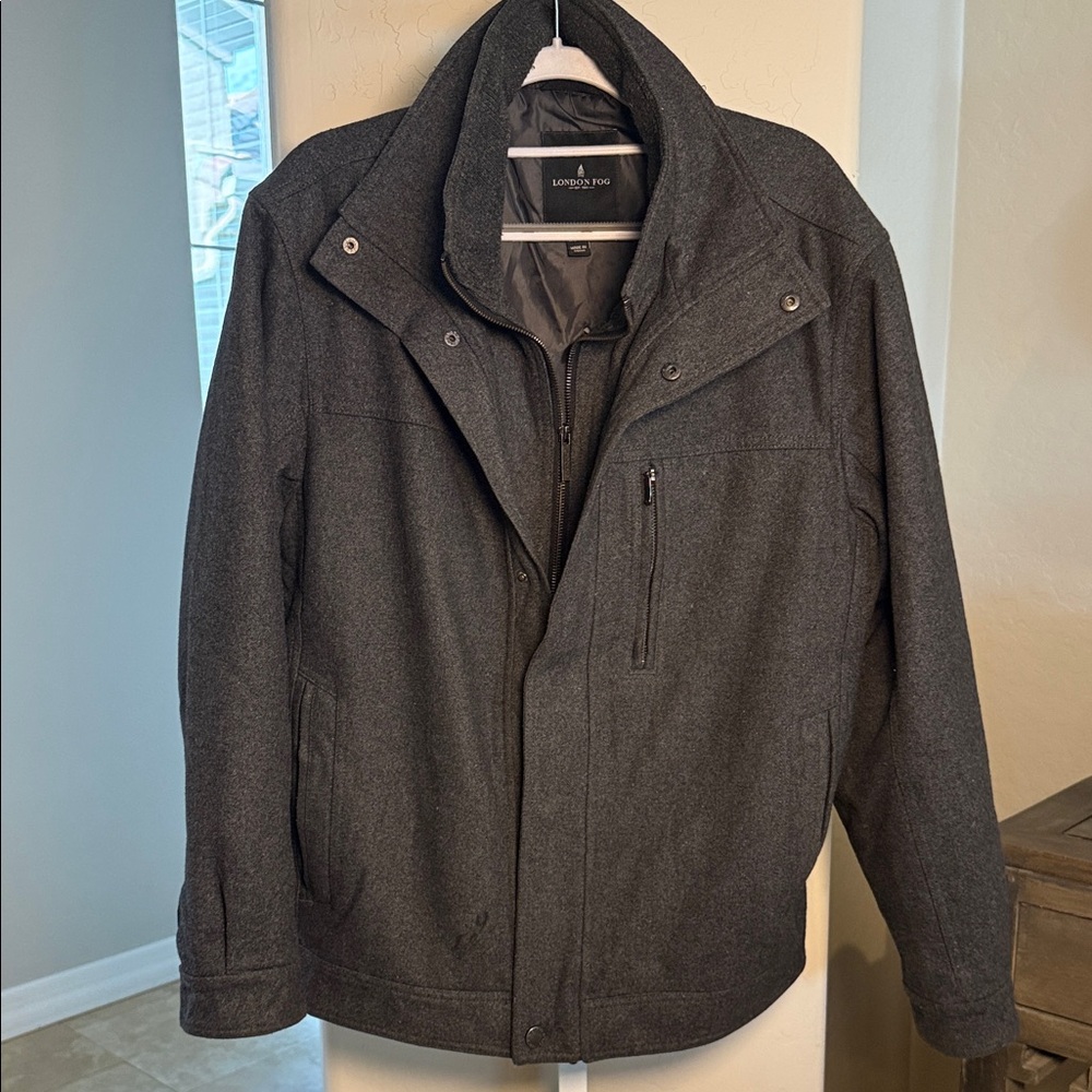 London Fog Men’s wool Charcoal coat